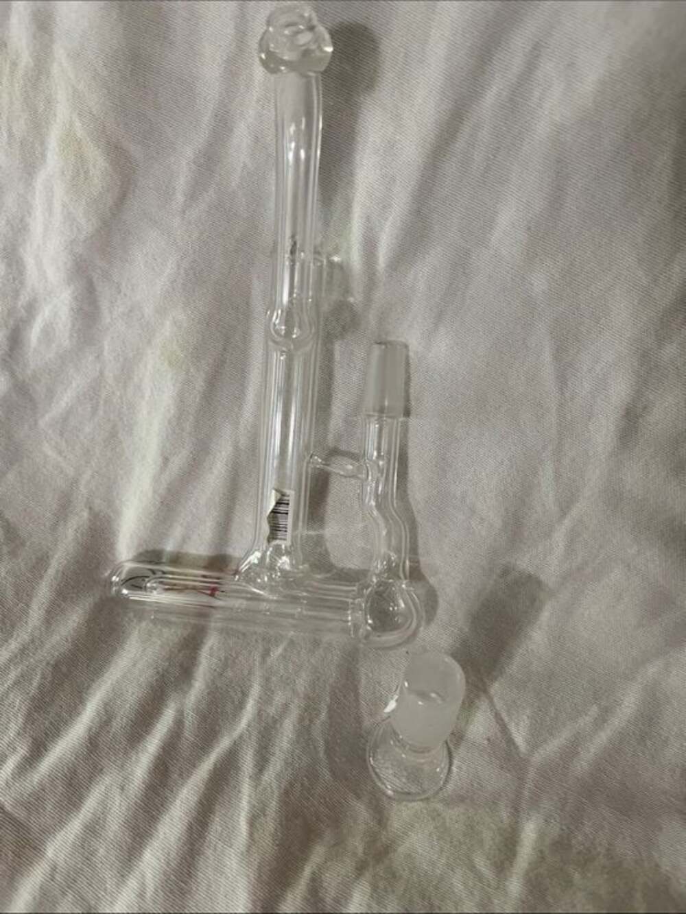 Clear Glass Ripper Water Piece  - Multicolor Logo - Picture 2 of 3